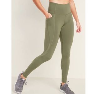Old Navy Go Dry Olive Mesh Athletic Leggings